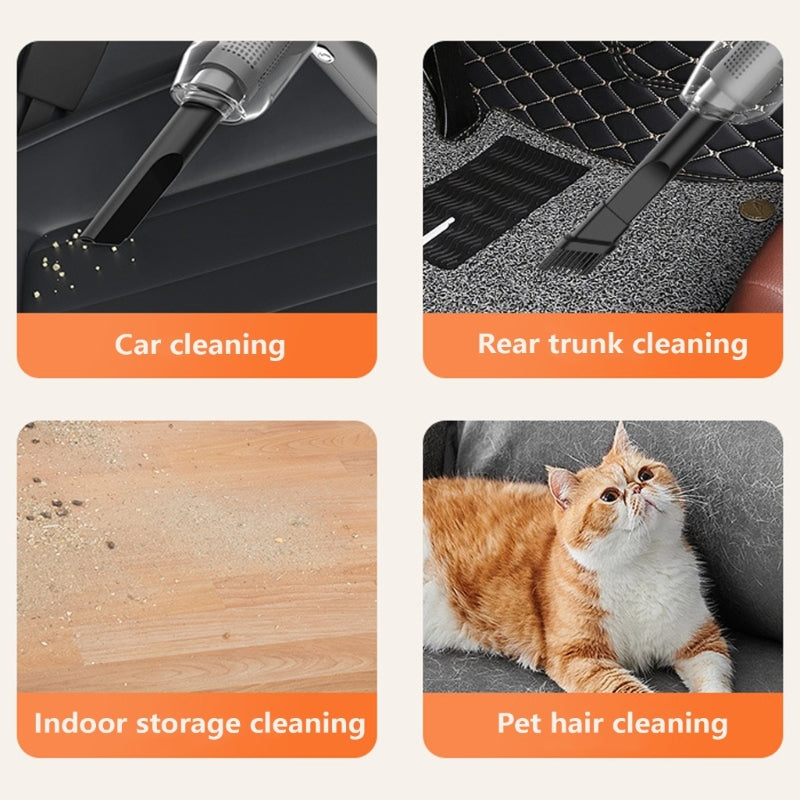 Wireless Handheld Vacuum - 120W Powerful Cordless Car & Home Cleaner with Dual Suction Technology